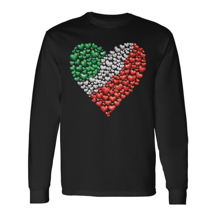 Italy Flag Heart Of Passion For Italy Langarmshirts Geschenkideen