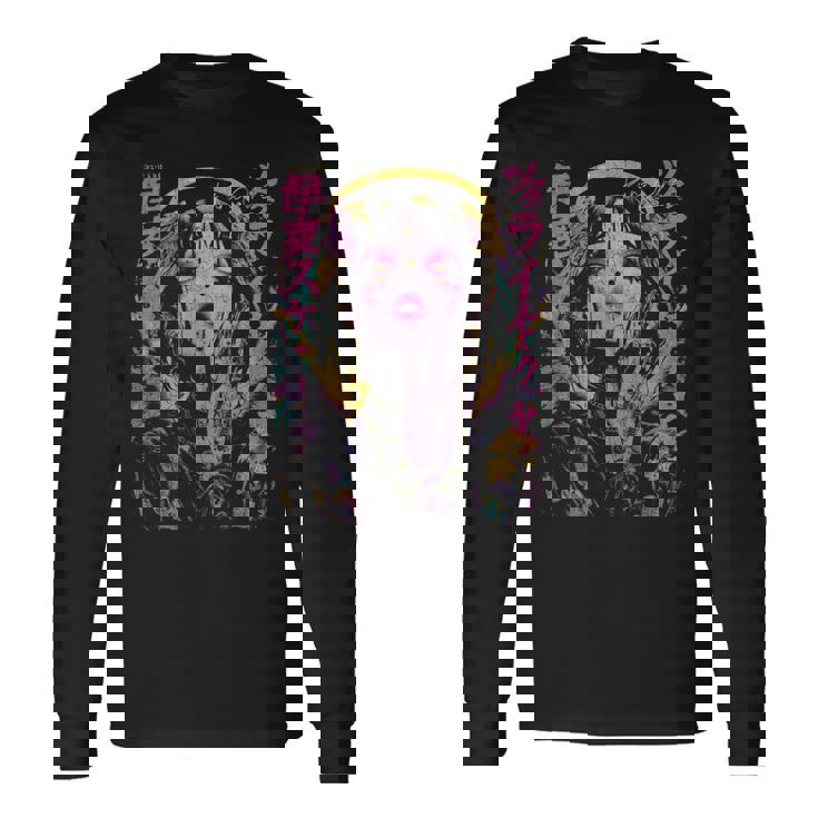 Japanese Streetwear Cyberpunk Angel Y2k Techwear Manga Anime Long Sleeve T-Shirt Gifts ideas