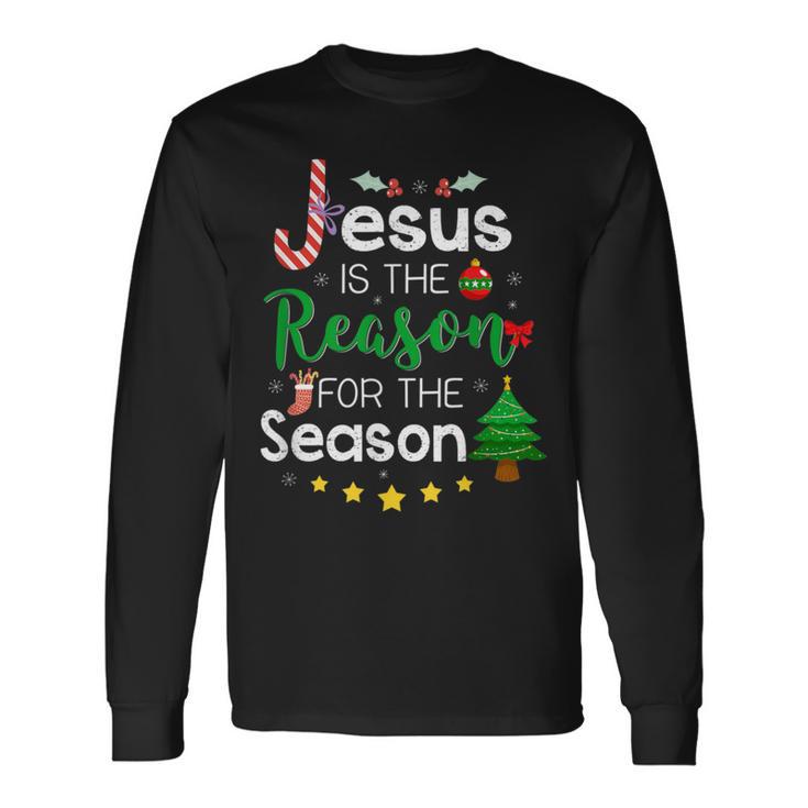 Jesus Is The Reason For The Season Christmas Xmas Langarmshirts Geschenkideen