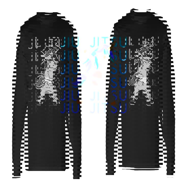 Jiu Jitsu Dabbing Unicornio Para Niñas Bjj Camiseta de manga larga