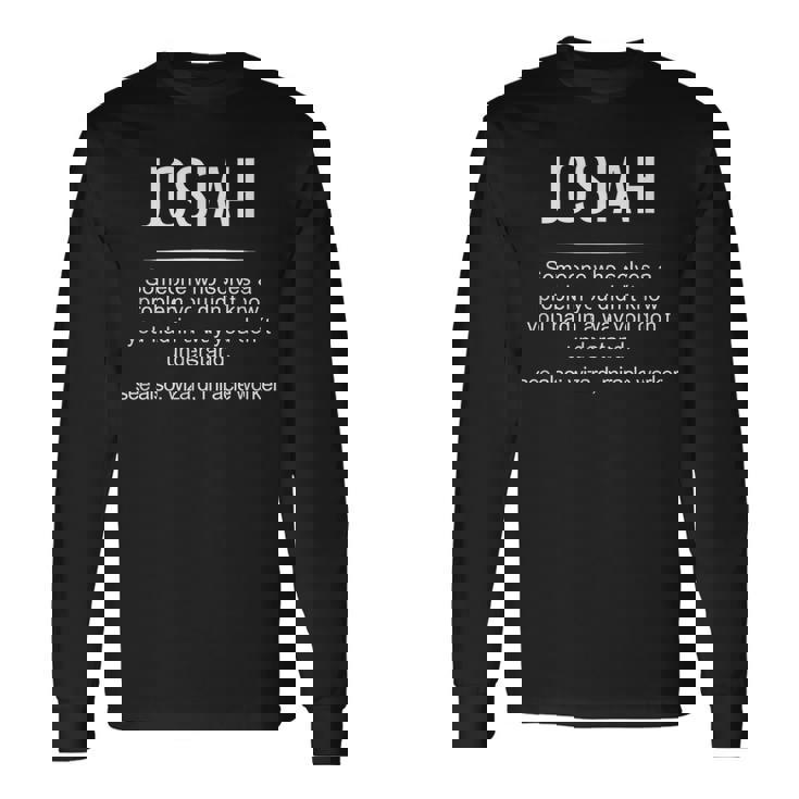 Josías Nombre Cumpleaños Día Del Padre Nombre Josiah Camiseta de manga larga