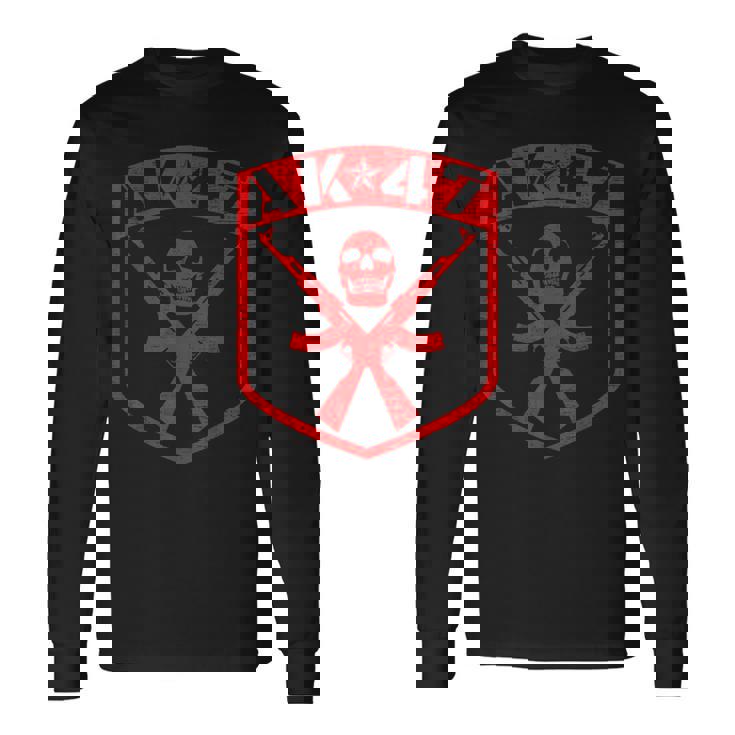 Kalashnikov Skull Ak-47 Pistola De Rifle De Asalto Camiseta de manga larga