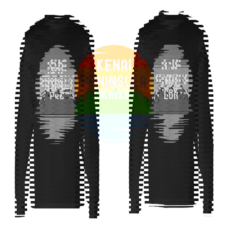 From Kenai Peninsula Borough Alaska Vintage Sunset Long Sleeve T-Shirt