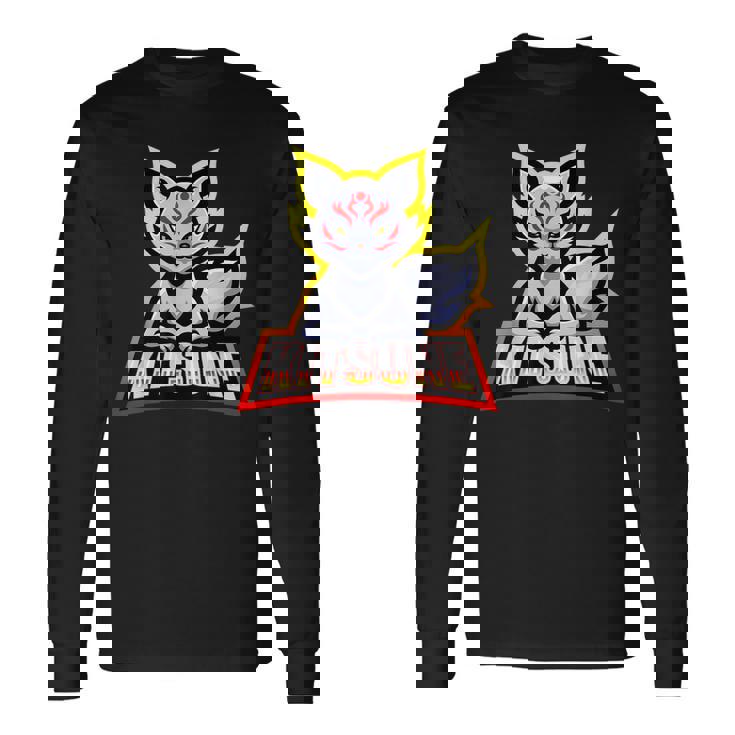 Kitsune Máscara Con Logotipo De Fox De 9 Colas Camiseta de manga larga