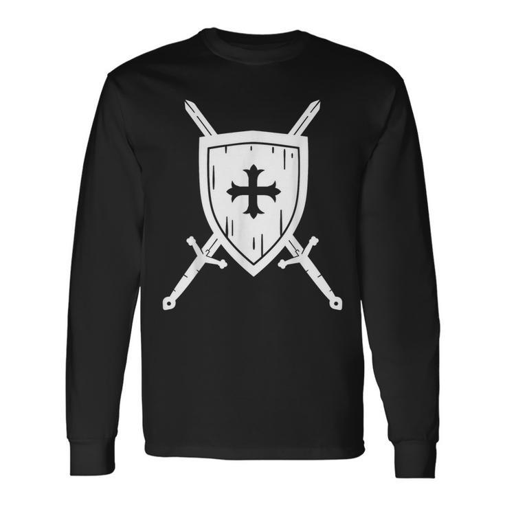 Knight Costume Knight Costume Shield Sword Langarmshirts Geschenkideen