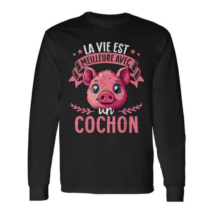 Laie Est Meilleure Avec Un Cochon Amoureux Des Cochons T-shirt à manches longues