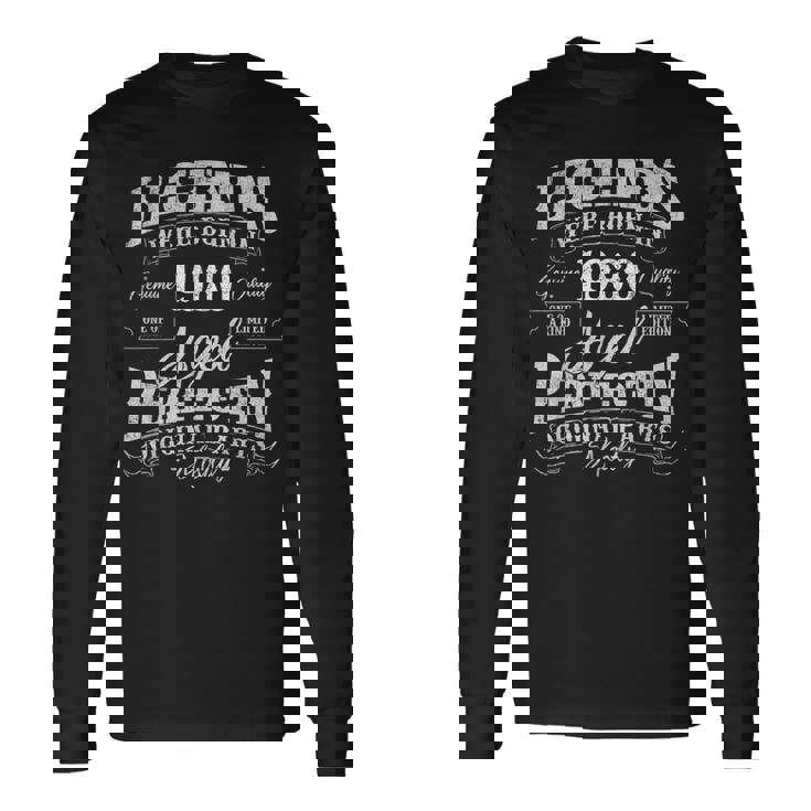 Legends Were Born In 1980 Year Of Birth Birthday Long Sleeve T-Shirt