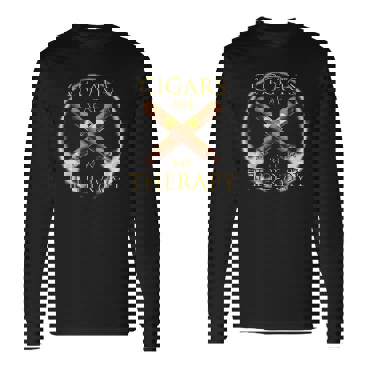 Les Cigares Amusants Sont Ma Thérapie Cadeau Du Fumeur De Ci T-shirt à manches longues