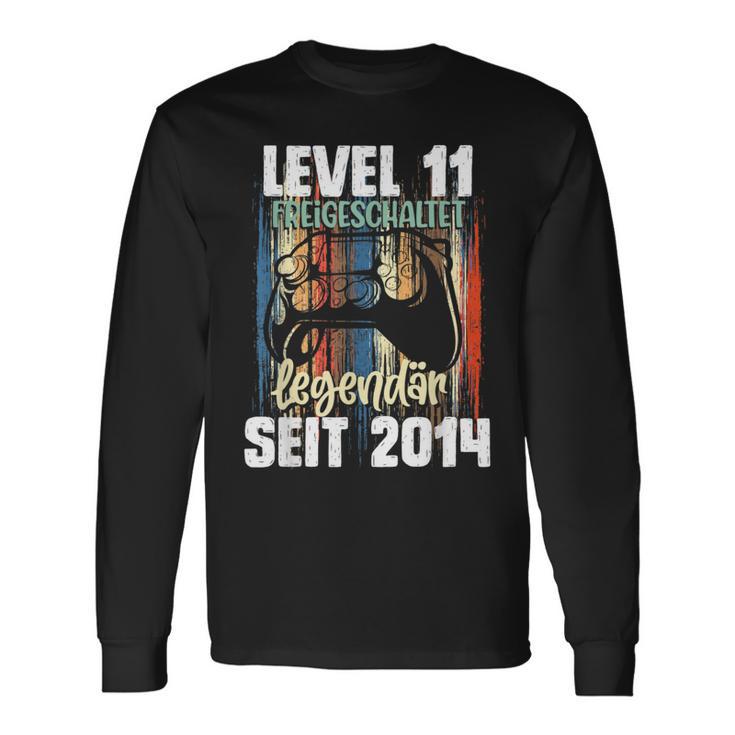 Level 11 Years Birthday Boy Gamer Since 2014 Langarmshirts Geschenkideen