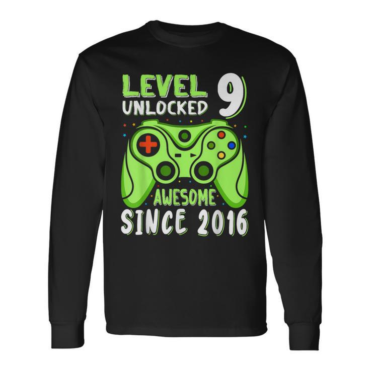 Level 9 Unlocked Awesome 2016Ideospiel 9Th Birthday Boy Langarmshirts Geschenkideen