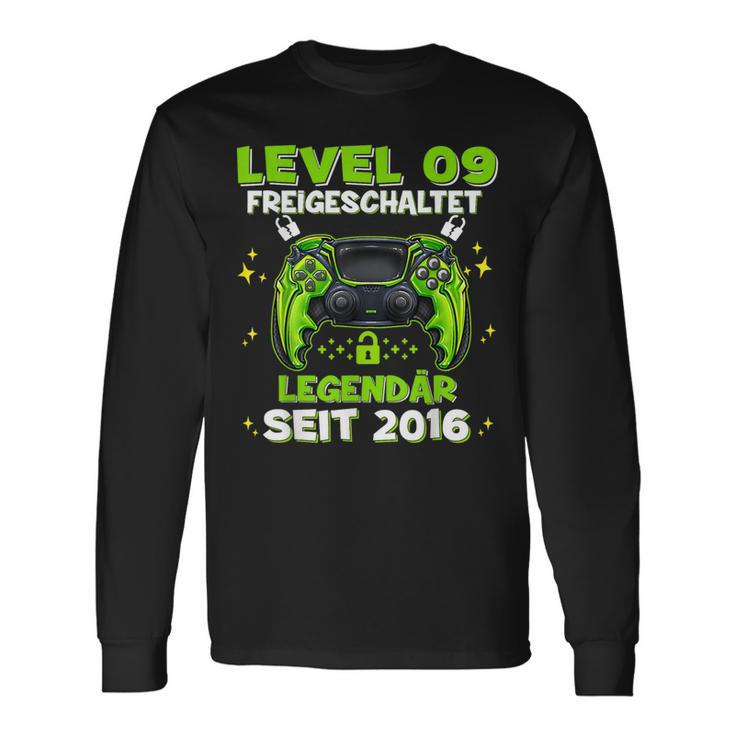 Level 9 Years Birthday Young Gamer 2016 Birthday Langarmshirts Geschenkideen