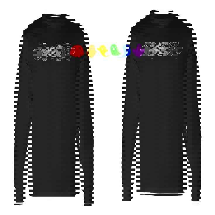 LGBTQ Boo Ghost Spooky Halloween Rainbow Gay Pride Long Sleeve T-Shirt