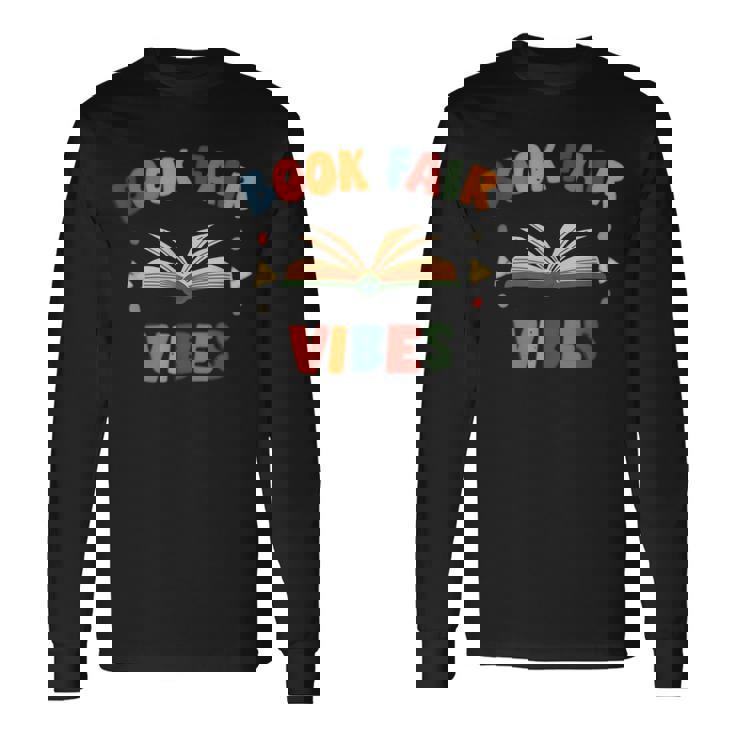 Library Book Fair Vibes Retro Reading Nostalgic Long Sleeve T-Shirt