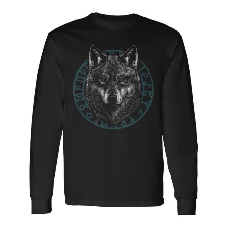 Lobo Ojos Azules Iconosikingos Camiseta de manga larga Ideas de regalos