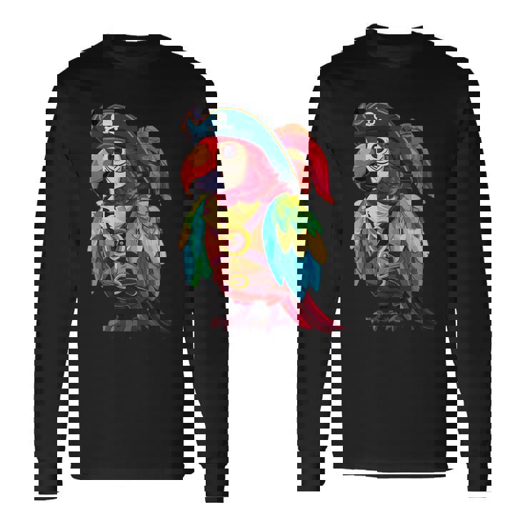 Loro Pirata Divertido Loroestido Como Pirata Camiseta de manga larga
