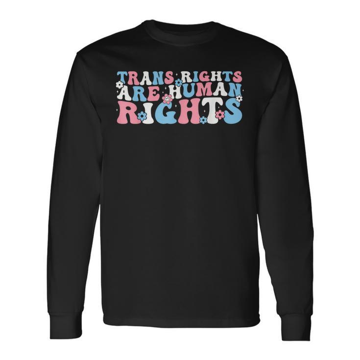Los Derechos Trans Son El Orgullo Lgbtq Transgénero De Derechos Humanos Camiseta de manga larga