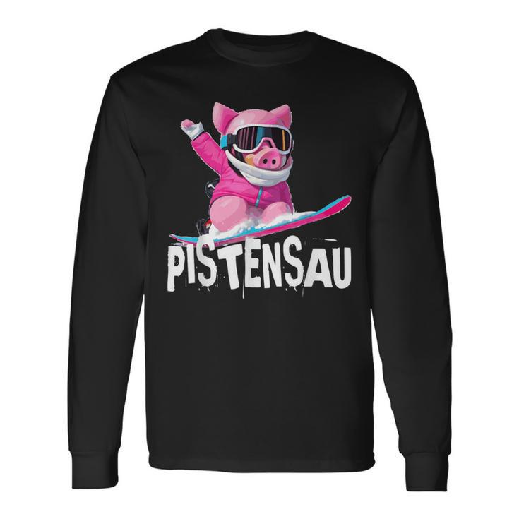 Lustiges Kostüm Apres Skifahren Snowboarden Wild Pisten-Sau Langarmshirts Geschenkideen