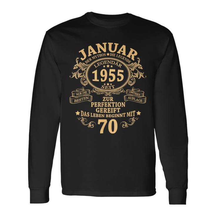 Man January 1955 70 Years intage 70Th Birthday Langarmshirts Geschenkideen