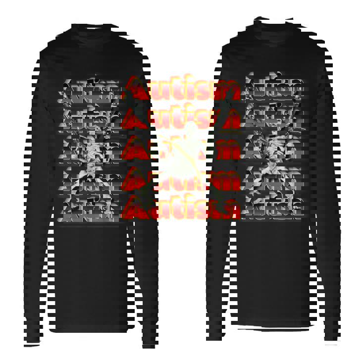 Meme Autism Skeleton Camiseta de manga larga
