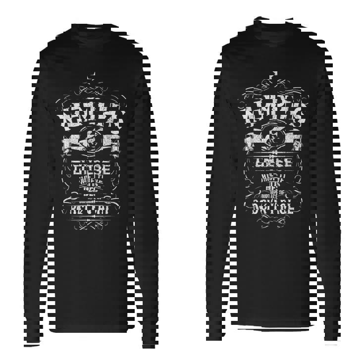 Memphis Tennessee Blues Country Music Guitarraintage Camiseta de manga larga