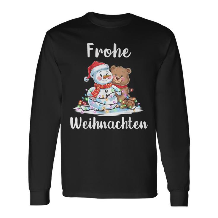 Merry Christmas Snowman Christmas Bear Christmas Eve Langarmshirts Geschenkideen