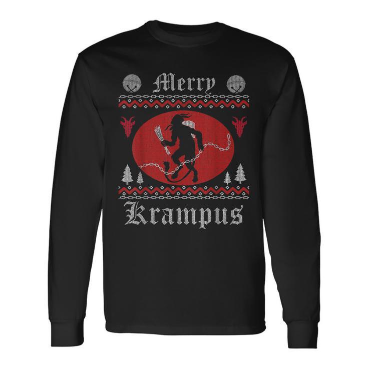 Merry Krampus Christmas Xmas Horror Ugly Jumper Evil Pyjamas S Langarmshirts Geschenkideen