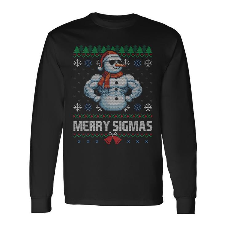 Merry Sigmas Bruh Snowman Sigma Male Skibidi Christmas Langarmshirts Geschenkideen