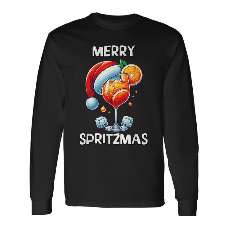 Merry Spritzmas Christmas Cocktail Holiday Drink Langarmshirts Geschenkideen