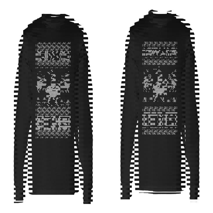 Merry X-Mas Bitches Adult Ugly Christmas Sweater Tee T-Shirt Long Sleeve T-Shirt