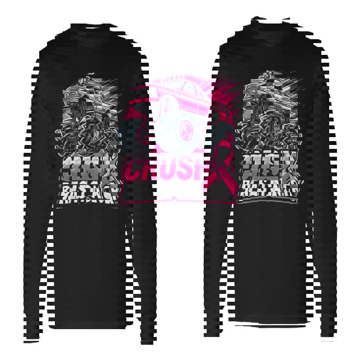Monster Truck Pink Breast Cancer Awareness Long Sleeve T-Shirt