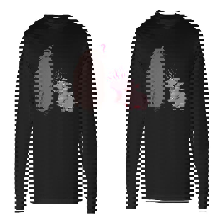 Moo Deng Y Pesto Moo Deng El Hipopótamo Y Pesto El Pingüino Camiseta de manga larga Ideas de regalos