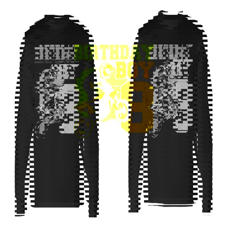 Motocross Mx 8º Regalo 8 Años De Edad Dirt Bike Fiesta De Cumpleaños Camiseta de manga larga