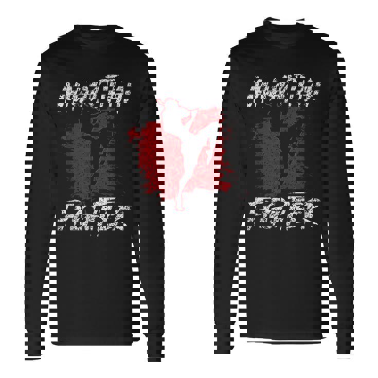 Muay Thai Fighter Boxeo Artes Marciales Hobby Camiseta de manga larga
