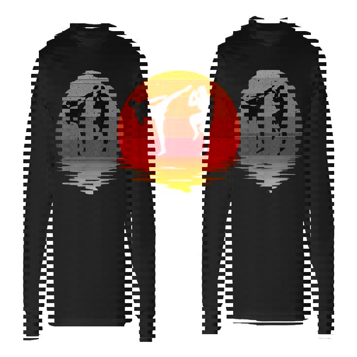 Muay Thai Retro Vintage Martial Arts Combat Boxing Sport Long Sleeve T-Shirt