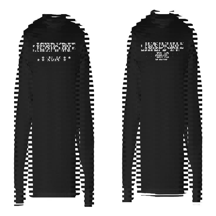 New Driver 2025 N Boys Male Driver License N Driver Long Sleeve T-Shirt