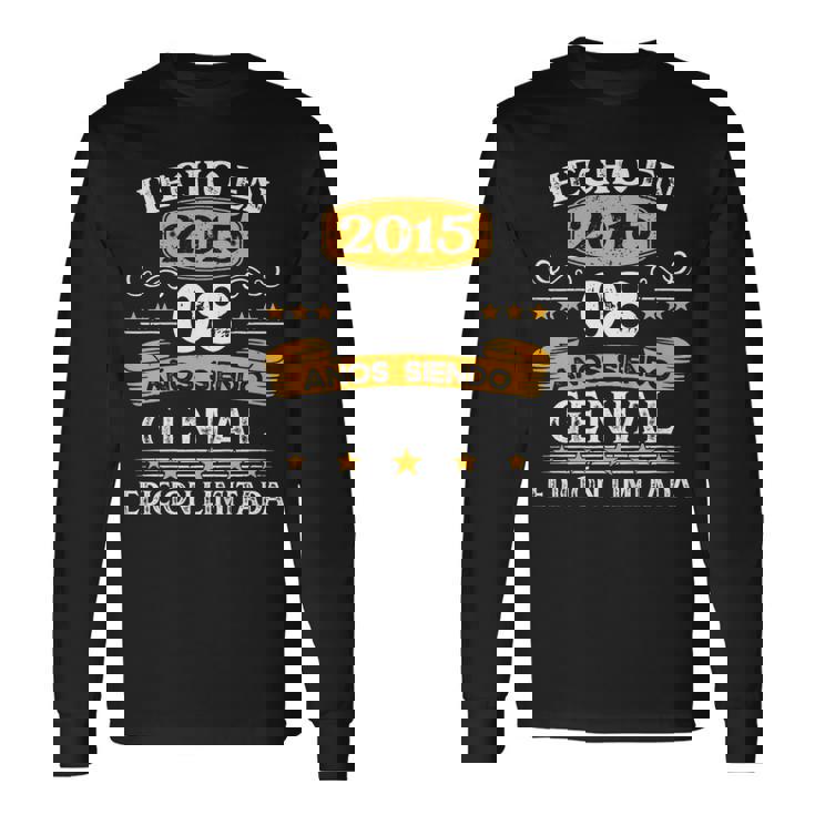 Niños 8 Años Cumpleaños Regalo Niño Hecho En 2015 Hecho En 2015 Camiseta de manga larga