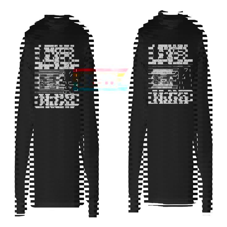 Nivel 44 Desbloqueado 44 Años Regaloideo Gamer 44 Cumpleaños Camiseta de manga larga
