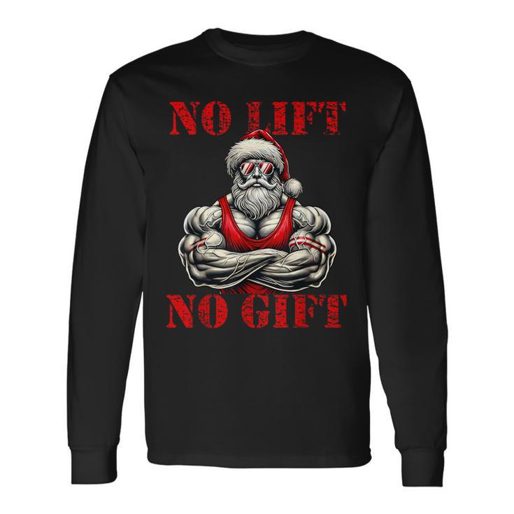 No Lift No Fitness Santa Muscle Christmas Langarmshirts Geschenkideen