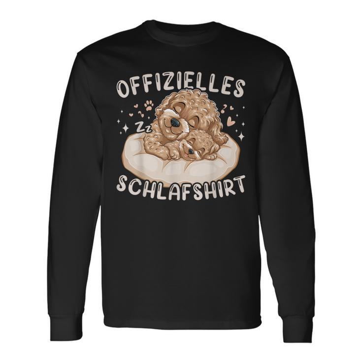 Official Sleep Maltipoo Dog And Puppy Langarmshirts Geschenkideen