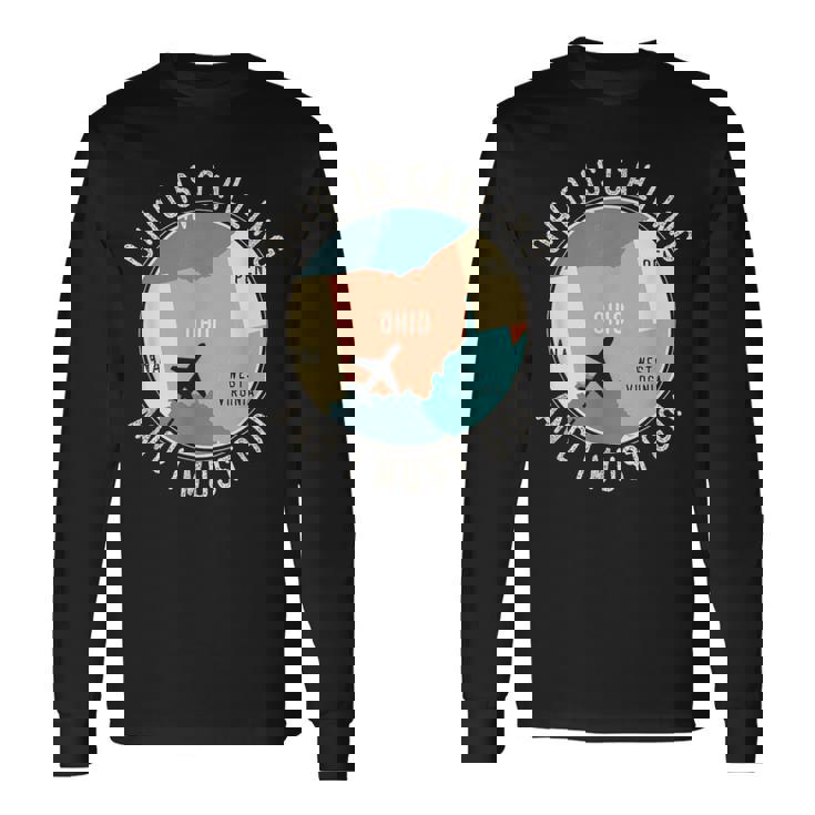 Ohio Is Calling And I Must Go Ohio Map Long Sleeve T-Shirt