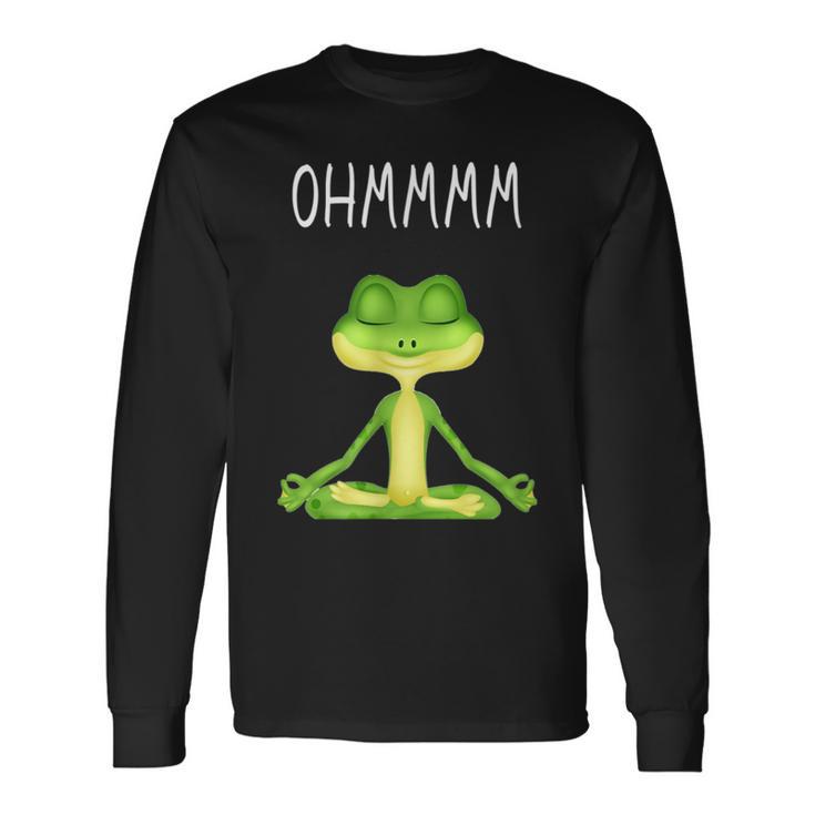 Ohmmmm With Saying Frog Meditation S Langarmshirts Geschenkideen