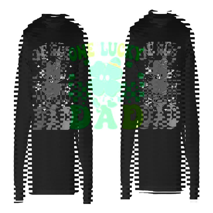 One Lucky Dad Father Irish Clovers St Patrick's Day Long Sleeve T-Shirt