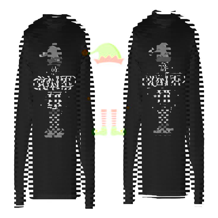 The Organized Elf Funny Christmas Matching Family Pajama Long Sleeve T-Shirt