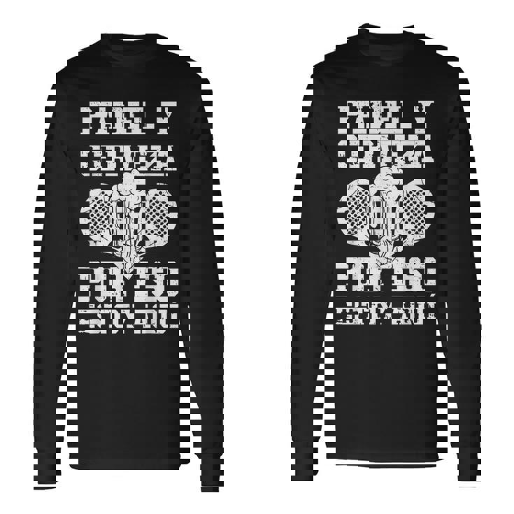 Pádel Padelista Pala Tenis Padel Y Cerveza Camiseta de manga larga