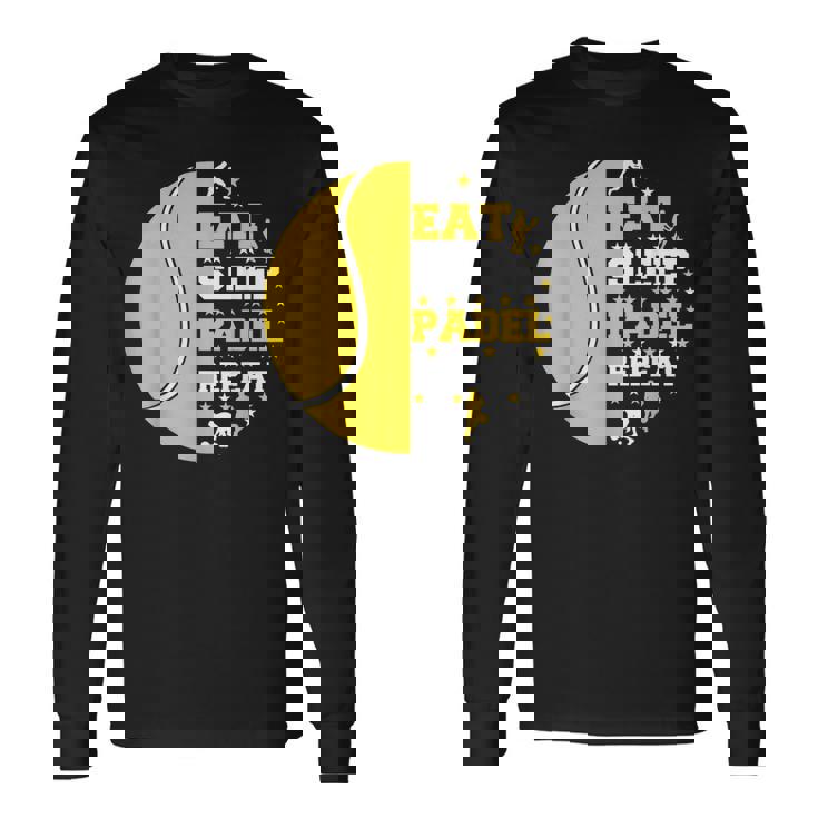 Padelista Divertido Jugador Padel Eat Sleep Padel Repeat Camiseta de manga larga