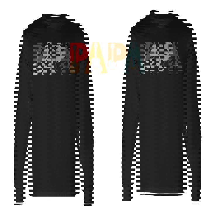 Papa Guitar Idea De Regalo Del Día Del Padre Para Papá Guitarra Camiseta de manga larga