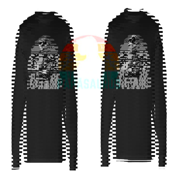 Papasaurus Rex T Rex Dinosaurio Papa Saurus Diseño De Camiseta de manga larga