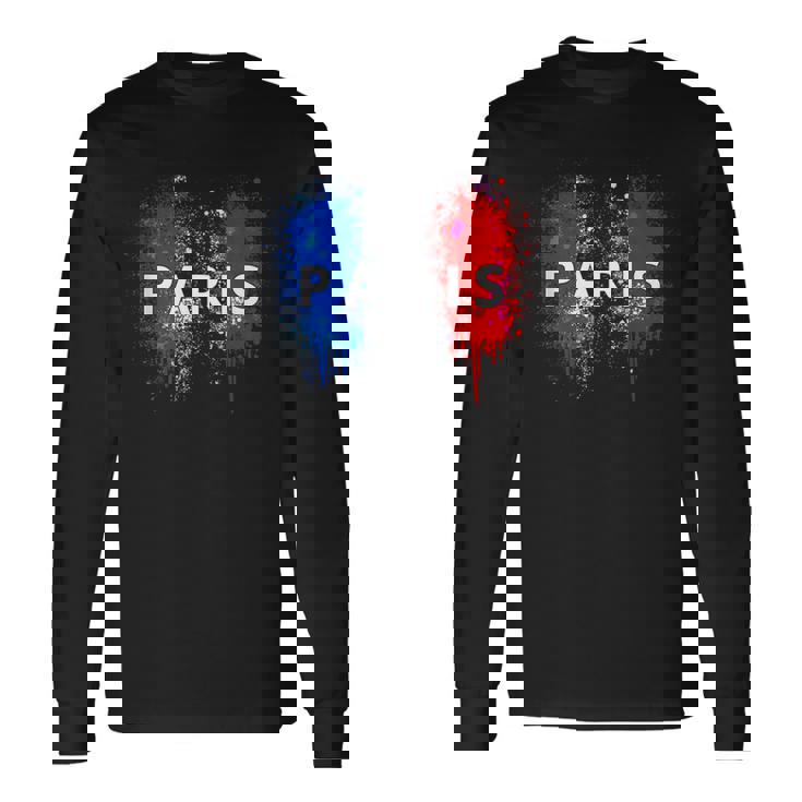 París Francia Bandera Recuerdos Recuerdos París Ciudad Del Amor Francia Camiseta de manga larga