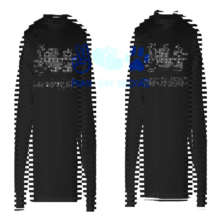 Peace Love Wildcats Kentucky Ky Pride Grunge Long Sleeve T-Shirt