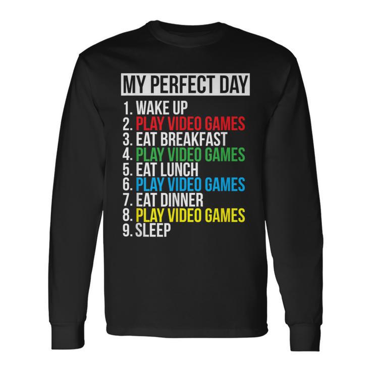 My Perfect Dayideo Games Cool Gamer Langarmshirts Geschenkideen